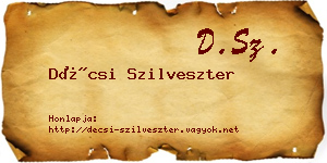 Décsi Szilveszter névjegykártya