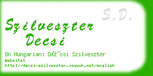 szilveszter decsi business card